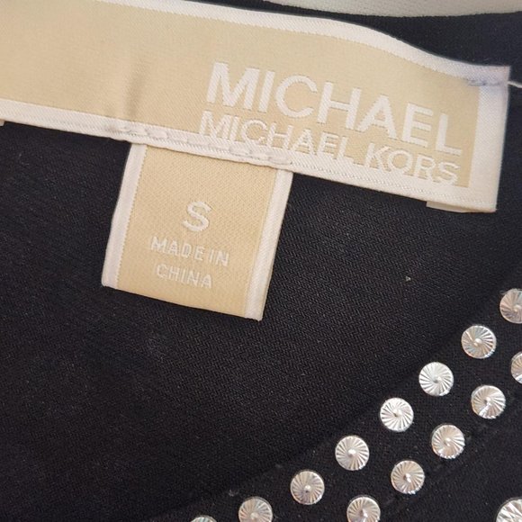 Michael Kors Studded Matte-Jersey Dress Black Size: S - Picture 7 of 7